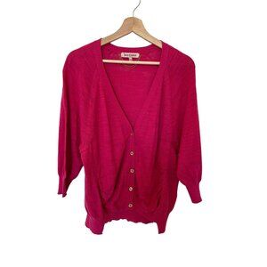Juicy Couture Womens Medium Cardigan Sweater Pink Long Sleeve Pre-Owned